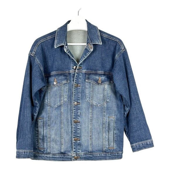 Eileen Fisher Petite Denim Jacket Dark Wash - Picture 2 of 10